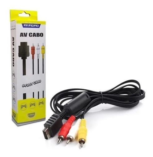 Cabo Áudio E Vídeo Para Playstation 1, Ps2 E Ps3, 1,80m